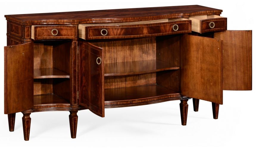 Regency Bow Front Serpentine Sideboard-64