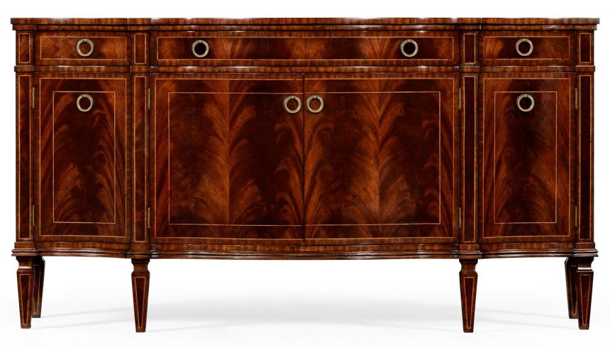 Regency Bow Front Serpentine Sideboard-64