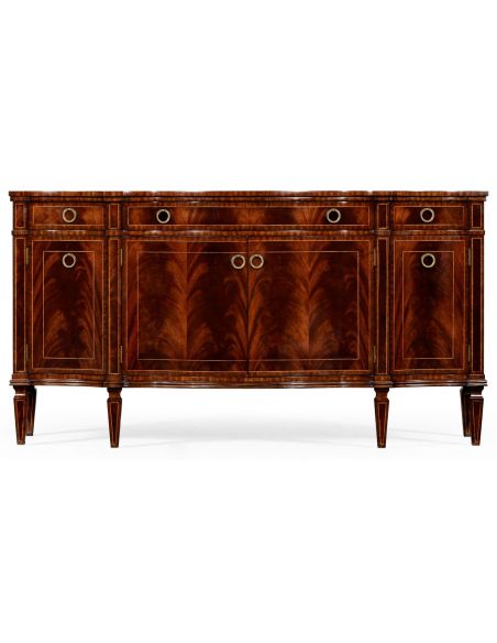 Regency Bow Front Serpentine Sideboard-64