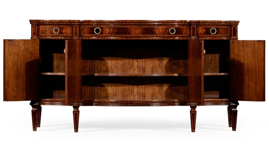 Regency Bow Front Serpentine Sideboard-64