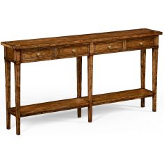 Console & Sofa Tables Country living style walnut four drawer console table.