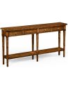 Console & Sofa Tables Country living style walnut four drawer console table.