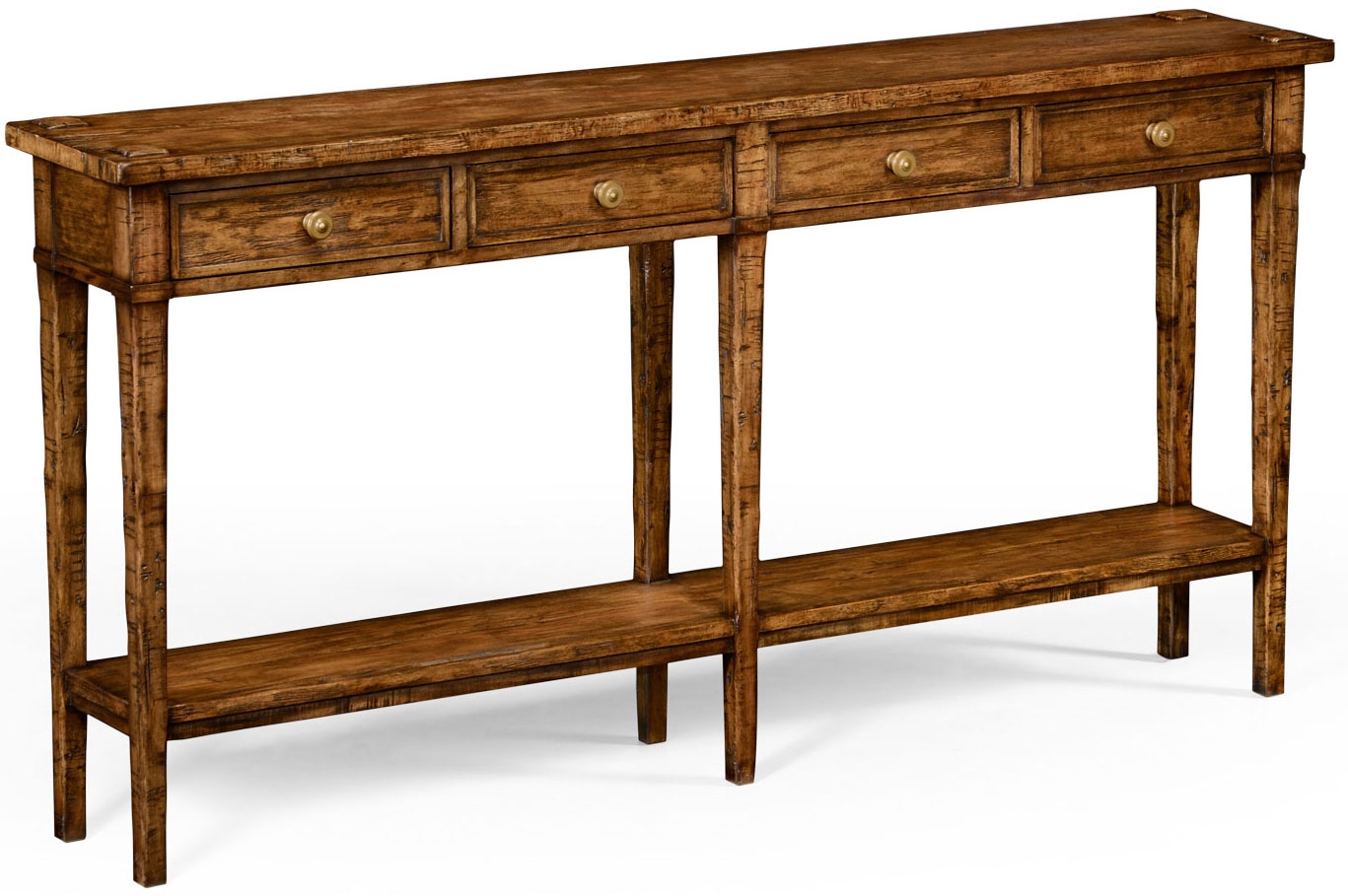 Console & Sofa Tables Country living style walnut four drawer console table.
