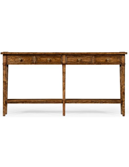 Console & Sofa Tables Country living style walnut four drawer console table.