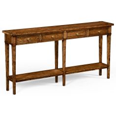 Rectangular Walnut Narrow Console Table-75