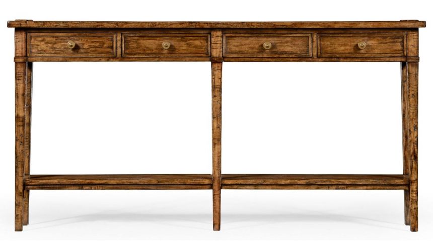 Rectangular Walnut Narrow Console Table-75