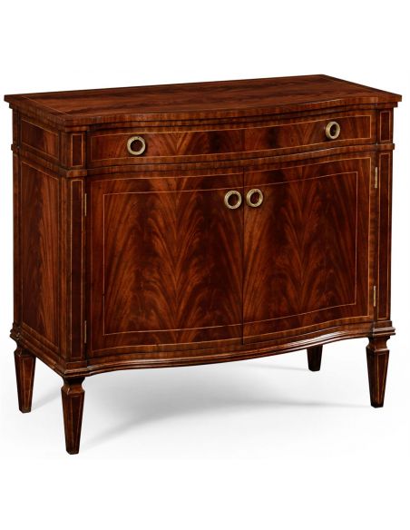 Bowfront mahogany side cabinet