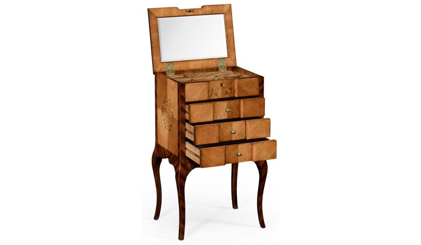 Square & Rectangular Side Tables Finely Detailed Satinwood and Marquetry Table-95