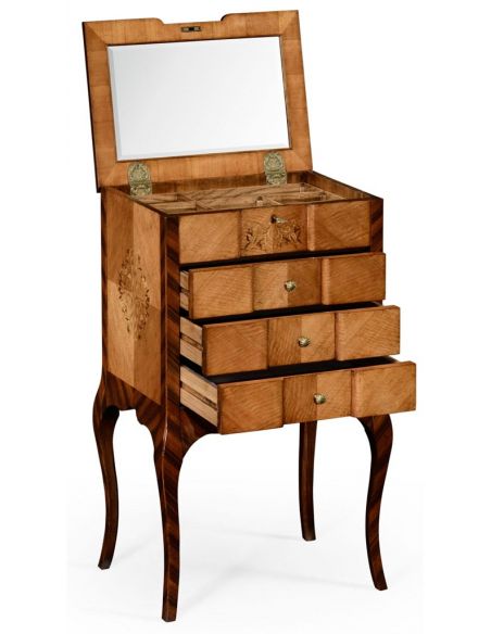 Square & Rectangular Side Tables Finely Detailed Satinwood and Marquetry Table-95
