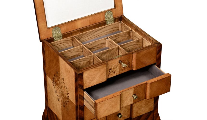 Square & Rectangular Side Tables Finely Detailed Satinwood and Marquetry Table-95