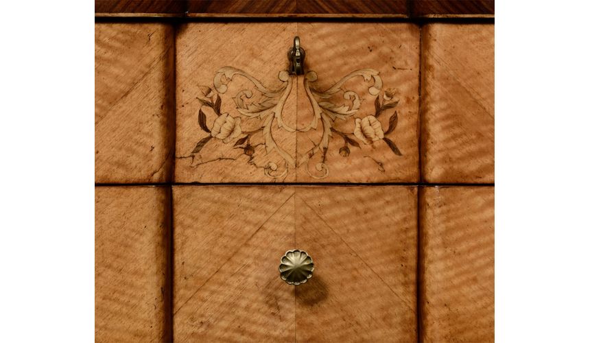 Square & Rectangular Side Tables Finely Detailed Satinwood and Marquetry Table-95