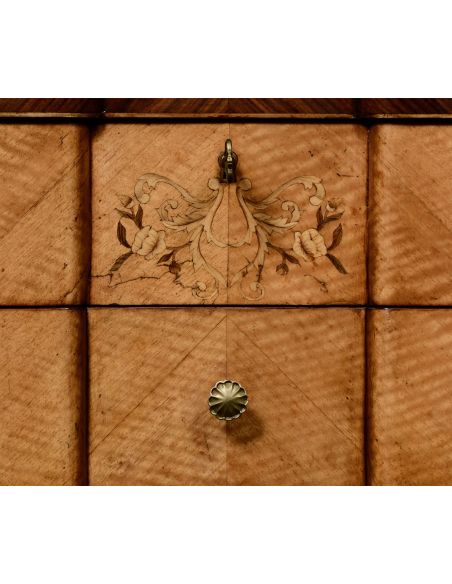 Square & Rectangular Side Tables Finely Detailed Satinwood and Marquetry Table-95