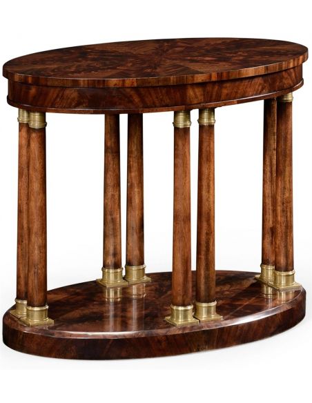 Mahogany Veneered Oval Side Table-70
