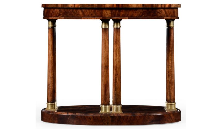 Square & Rectangular Side Tables Mahogany Veneered Oval Side Table-70