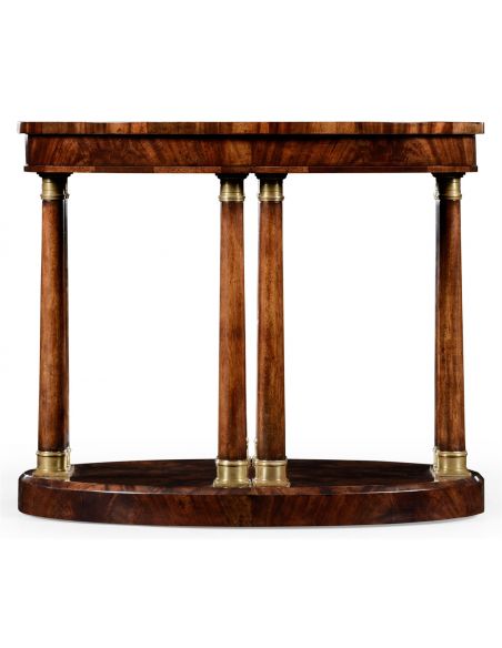 Square & Rectangular Side Tables Mahogany Veneered Oval Side Table-70