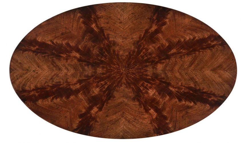 Square & Rectangular Side Tables Mahogany Veneered Oval Side Table-70