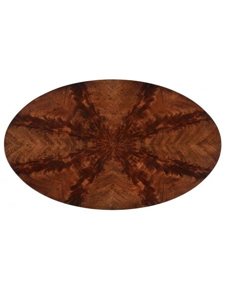 Square & Rectangular Side Tables Mahogany Veneered Oval Side Table-70