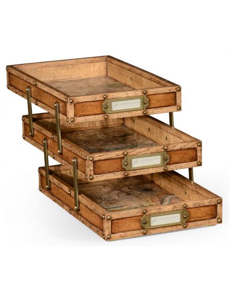 Square & Rectangular Side Tables Three Tier Travel Trunk Desk Tray-77