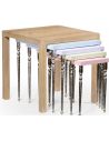 Square & Rectangular Side Tables Oak and hammered iron coloured nest of tables