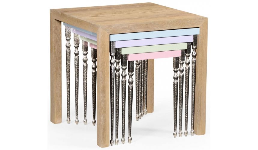 Square & Rectangular Side Tables Alexander Julian Oak Nesting Tables-80