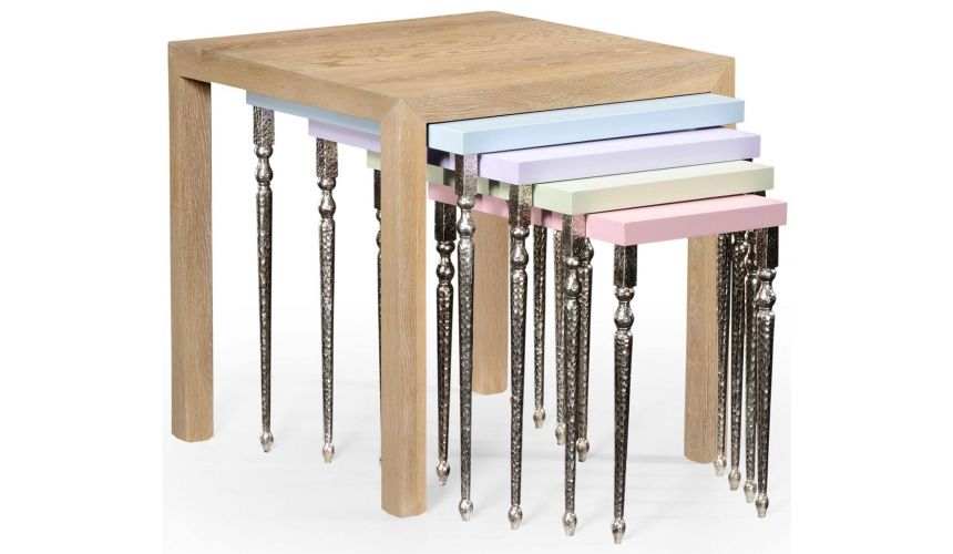 Square & Rectangular Side Tables Alexander Julian Oak Nesting Tables-80
