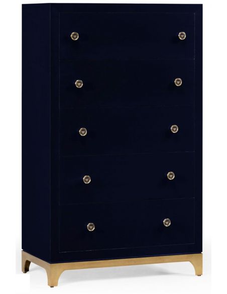 Tall chest with blazer buttons (British Navy/Gold)