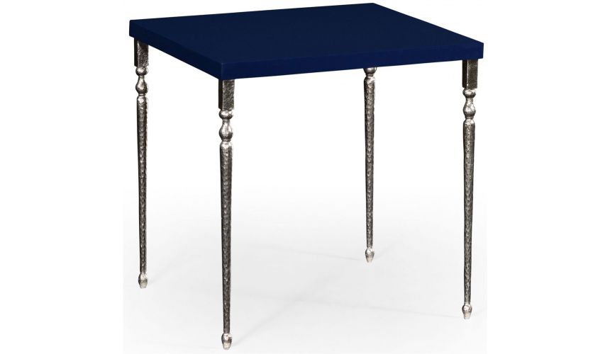 Square & Rectangular Side Tables Mahogany and hammered iron coloured nest of tables