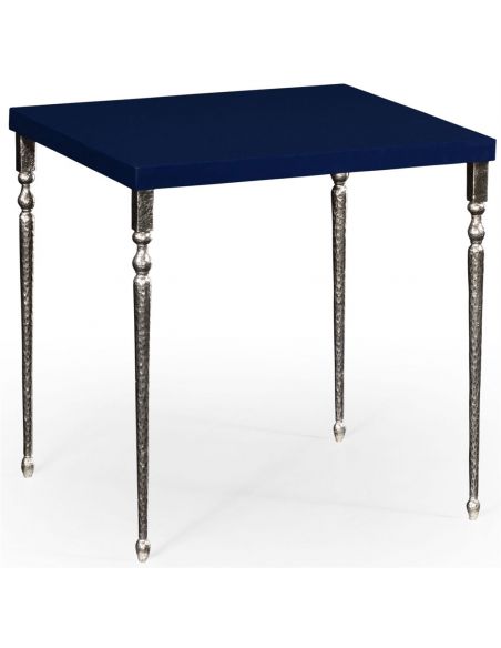 Square & Rectangular Side Tables Mahogany and hammered iron coloured nest of tables