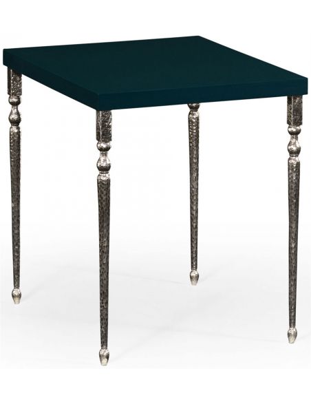 Square & Rectangular Side Tables Mahogany and hammered iron coloured nest of tables