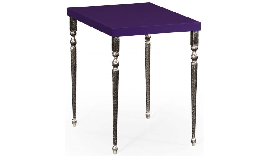 Square & Rectangular Side Tables Mahogany and hammered iron coloured nest of tables