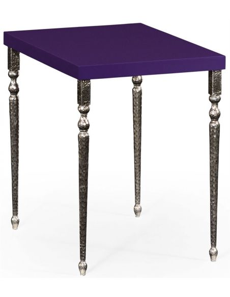 Square & Rectangular Side Tables Mahogany and hammered iron coloured nest of tables