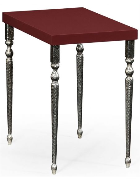 Square & Rectangular Side Tables Mahogany and hammered iron coloured nest of tables