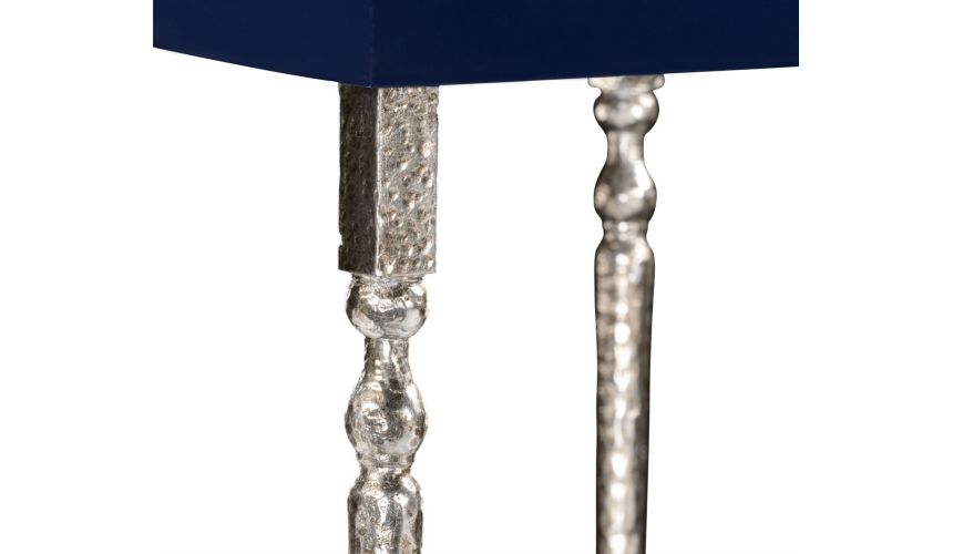 Square & Rectangular Side Tables Mahogany and hammered iron coloured nest of tables