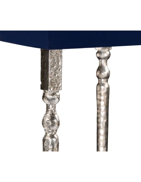 Square & Rectangular Side Tables Mahogany and hammered iron coloured nest of tables