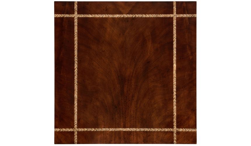 Square & Rectangular Side Tables Mahogany side table with herringbone inlay detail