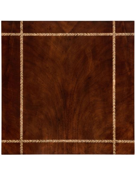Square & Rectangular Side Tables Mahogany side table with herringbone inlay detail