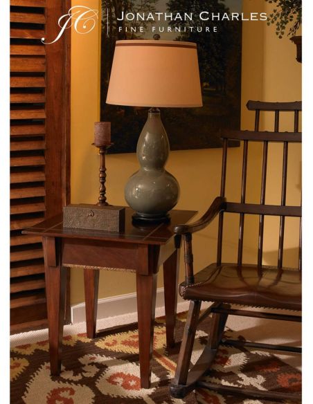 Square & Rectangular Side Tables Mahogany side table with herringbone inlay detail
