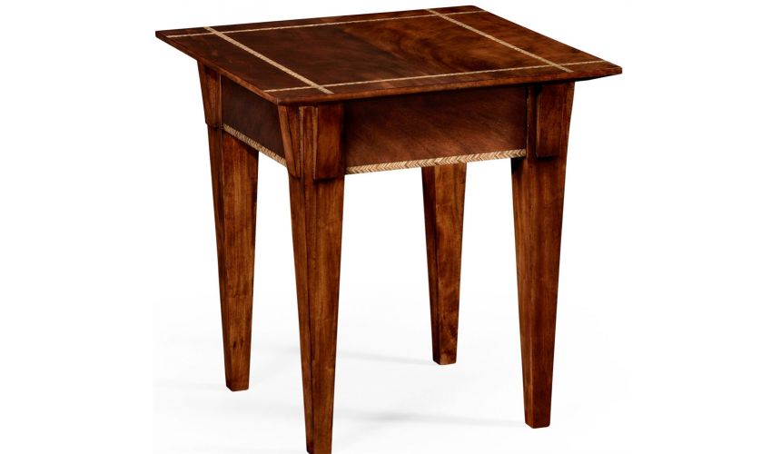 Square & Rectangular Side Tables Mahogany side table with herringbone inlay detail