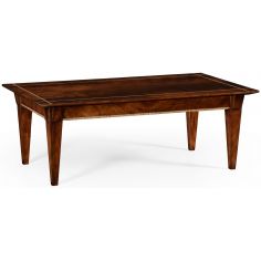 Coffee Tables Mahogany coffee table with herringbone inlay detail.