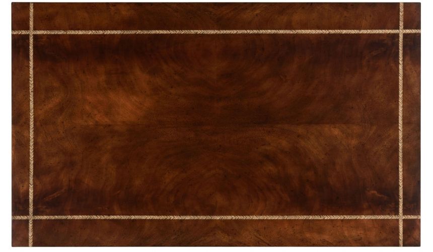 Coffee Tables Mahogany coffee table with herringbone inlay detail.