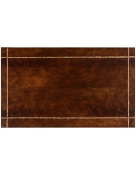 Coffee Tables Mahogany coffee table with herringbone inlay detail.