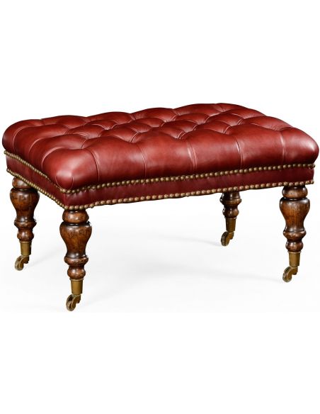 Large Chesterfield style footstool or ottoman.