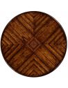 Round & Oval Side Tables Walnut parquet round side table with contrast inlay.