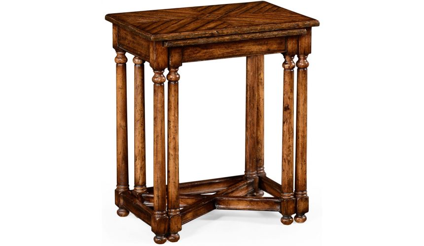 Walnut Finish Bow Leg Square End Table Walnut Finish Bow Leg Square End Table