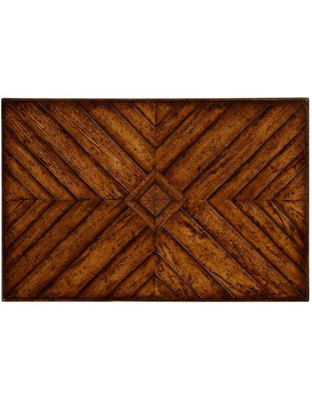 Square & Rectangular Side Tables Walnut parquet nesting tables with contrast inlay.