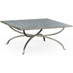Modern Furniture Eglomise and iron square coffee table