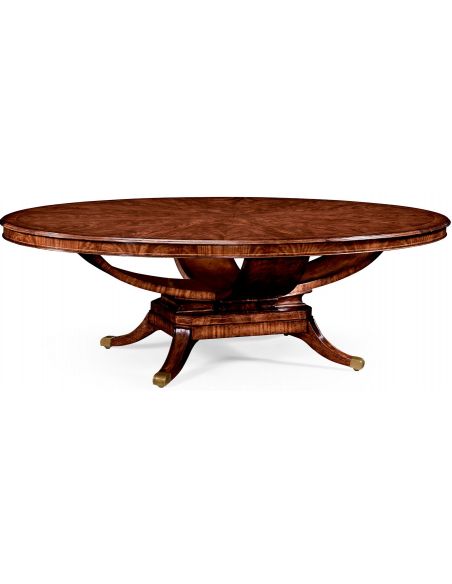 Biedermeier style mahogany oval dining table