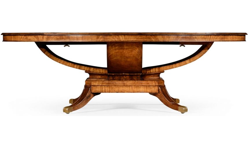 Biedermeier style walnut oval dining table