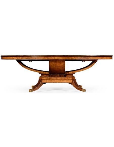 Biedermeier style walnut oval dining table