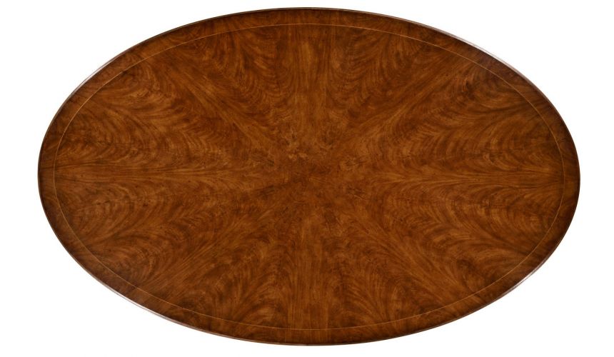 Biedermeier style walnut oval dining table